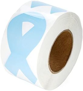 Light Blue Ribbon Stickers - Light Blue Ribbon Prostate Cancer, Trisomy 18 Disease, Thyroid Disease Awareness, Events Decoration and Fundraisers