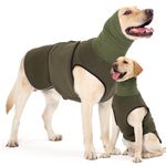 HEYWEAN Dog Anxiety Jacket with Calming Hood Anxiety Relief Vest with Ear Cover Dog Calming Coat Turtleneck for Thunder Fireworks Travel and Separation Anxiety Wrap Dog Anxiety Coat Reflective Strips