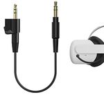 Geekria VR Short Audio Cable Compatible with Oculus Quest 2, HTC Virtual Reality, Bose AE2, AE2i Headset, 2.5mm Male to 3.5mm Male Cord, TRS & TRS Replacement Cable for Headphones (1ft)