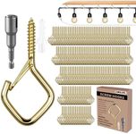 Emiluil Ceiling Hooks for Hanging Plants, 102 Pack Screw Hooks 2.2in Gold