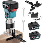 KROST PRO Series Cordless Palm Router, Wood Trimmer 21V(37V Max) Brushless Wood Trimmer for 1/4" Router Bits, 6 Variable Speeds Specially Designed for Wood Working