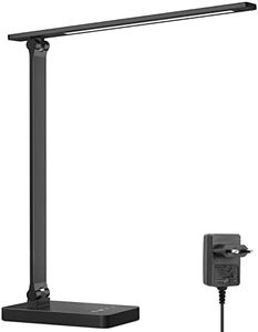 Lepro Lampe de Bureau LED 9.2W Lampe Puissante 72LEDs 750LM avec 5 Modes de Couleur et 5 Niveaux de Luminosité, Anti-Éblouissement, Pied Réglable Contrôle Tactile Lecture Pour Lecture Travail - Noir