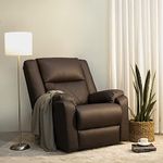 Wakefit Recliner Chair | 1 Year Warranty | Recliner Sofa, Recliner Sofa Set for Living Room, Recliner Sofa 1 Seater, Diwali Gifts Single Seater Manual - Empress (Leatherette, Dark Fantasy)