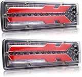 Ygmylandbb Trailer Tail Lights, LED Truck Tail Light, Sequential Flowing Tail Light, 12V Turn Signal Parking Reverse Brake Running lights modes five-in-one. for Truck Trailer Boat Pickup RV, 2Pcs