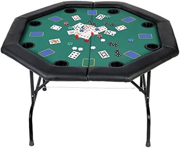 Vilobos Texas Holdem Folding Poker Table for 8 Players Casino Games