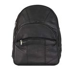 Hot Leathers 18554 Black 9" x 12" x 4" Genuine Leather Mini Backpack