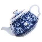 Yardenfun Blue and White Porcelain Teapot Teapots Ceramic Tea Kettle Desktop Teapot Decor Travel Old Fashioned