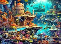 HUADADA 1000 Piece Puzzles for Adults - Whimsical Undersea Fairy Tale - Jigsaw Puzzles for Adults and Kids 1000 Piece Educational Games Colorful Puzzles for Home Decoration-Cartoon Puzzles 1000 Pieces