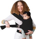 Lalabu Simple Baby Wrap | Forget The Complex Baby Sling Wrap, Grab a Simple No-Tie, Comfortable & Easy-to-Use Lalabu Baby Wearing Wrap | Infant Baby Carrier Wrap for 3 Months - 2 Years (Pure Black)