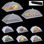 Food Covers for Outside,3 Extra Large 40"X24" and 6 Pack Large 17"X17" Pop-Up Outdoor Mesh Food Net Food Cover for Outside BBQ Camping Picnic Party Accessories