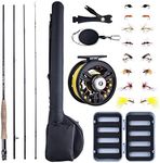 Matymats Telescopic Fly Fishing Combo, Fly Fishing Rod Reel Combo Kit with Lightweight Portable Fly Rod and Pre-Spooled Fly Reel-Tenkara Rod Kit, Fly Fishing Complete Starter Kit, 7/8WT