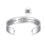 CERSLIMO Friendship Bracelet for Womens - Inspirational Friendship Gifts for Best Friend, Motivational Cuff Bangle for Sister Mother Teacher Gifts Bracelet Birthday Christmas Gifts, Friends Are Family