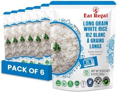 Eat Regal Long Grain White Rice Pack of 6, 8.8 Ounce, Ready to Eat in 90 Sec |100% Natural Ingredients| Pre Cooked | Microwavable | Side Dish
