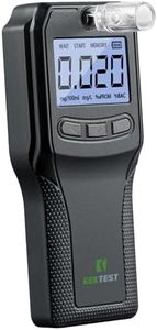 Breathalyzer, Breathalyzers for Alcohol with Fuel Cell Sensor, Police-Grade Alcohol Breathalyzer Tester for Personal Use, with 10 Mouthpieces（Black)