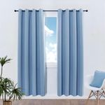 MANGATA CASA Bedroom Blackout Curtains Grommet 2 Panels,Thermal Window Curtain Panel for Living Room Darkening Drapes(Light-Blue 52x84Inch)
