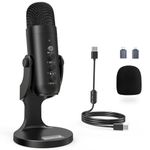 ZealSound USB Microphone,Condenser Phone Computer PC Mic kit,Plug&Play Gaming Microphones for PS 4&5.Mic Gain&Volume Control,Echo &Mute Button for Vocal,Record,Streaming,Discord YouTube Podcast on Mac