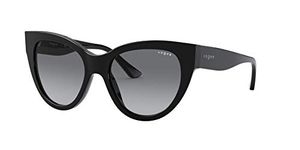 Vogue Women's 0VO5339S Sunglasses, Black/Grey Shaded, 52/18/140