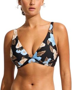 Seafolly Women's Dd Cup Fixed Triangle Bikini Top Swimsuit, Garden Party Black, 8