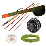 Shark Shooter Aventik S Glass Fiberglass Fly Rod and Reel Combo 3/4/5/8 Weight, Attractive Transparent Colours Fly Rod Kit (Transparent Orange, 8'1'' LW5 4SEC)