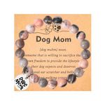 Dog Mom Bracelets Birthday Gifts for Proud Dog Mom Pet Lover Natural Stone Dog Paw Charm Bracelet for Women Friends Wife Christmas Gifts for Dog Owner Dog Mother Gradma