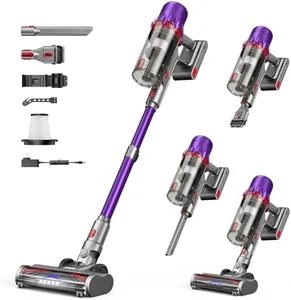iXlion Cordless Vacuum Cleaner - Powerful Stick Vacuum with HEPA Filter, 55-Min Runtime, LED Light, Anti-Tangle Brush, Detachable Battery, Lightweight for Home, Pet Hair, Carpets & Hard Floors