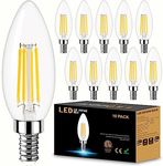 GOLSPARK Dimmable E12 Candelabra Bulb 40 Watt Equivalent, E12 LED Bulb 5000K Daylight, B11 Type B Candelabra LED Light Bulbs for Chandelier, Ceiling Fan Light Bulbs, CRI 85+, 120V, 400 Lumen, 10 Pack