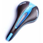 Evanc Bike Seat Men Woman, Mountain Bicycle Saddle Padded Gel Comfort Road Exercise Bikes Cushion Waterproof Shock Absorbing Pain Relief Breathable (Blue)