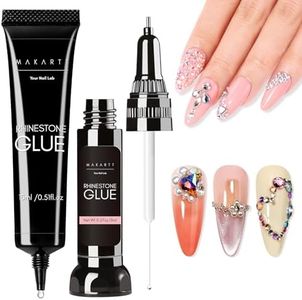 Makartt Nail Rhinestone Glue Kit, Strong Hold UV/LED Gel, 15ml + 8ml