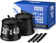 Corki Cycles 2-Pack 26 x 4.0 Fat Tire Bike Tube Schrader Valve 32mm, Butyl Rubber 26 Bicycle Inner Tube Replacement