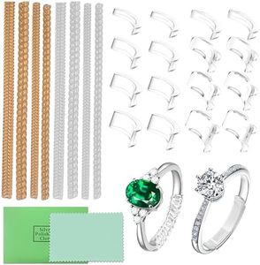 Ring Sizers for Loose Rings,24PCS Ring Sizer Adjuster for Loose Rings with Polishing Cloth,12 Sizes,Ring Guards for Women&Men,Invisible Resizer Design for Spacers & Tighteners,Fit Almost Any Rings