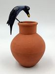 calcuttacollectibles thirsty crow story handmade clay doll (10 cm / 4 inch )- Multi color