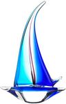 Sailboat Art Glass Sculpture, Blue