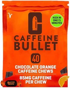 Caffeine Bullet 80 Chocolate Caffeine Chews. Each 85mg Caffeine - Chocolate Orange Energy Gummies: Kick Faster Than Energy gels for a Cycling, Endurance Sports & Stay Awake Chocolate Boost