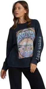 Roxy East Side URJFT03192 Felpa da donna, Nero - Antracite, S