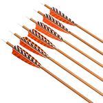 Elong 12pk 30" Archery Carbon Arrows Wood Camo Spine 600 Recurve Bows Turkey Feather Arrow