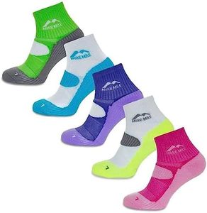 More Mile Womens Limited Edition 5 Pair Pack London Running Socks, Mixed, 5-8 shoe