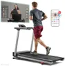 Sunny Health & Fitness Foldable 15 Level Auto Incline Treadmill, 20" Wide Running Belt, Quiet Brushless, Digital Display, 300 LB Weight Capacity, SunnyFit App Bluetooth Connection- SF-T723030