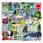 Adkumil 50 PCS Alien Stickers Cool Alien Creature Accessories Vinyl Waterproof Stickers for Kids Teens Adults Water Bottle Laptop Suitcase Luggage Skateboard Decorations