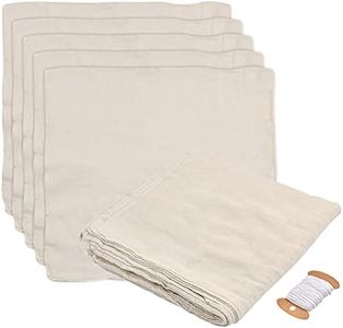 Tela para Queso 10Pzs Tela Filtrante para Leche Cuadrados 50x50 cm Cheese Cloth Tela Filtrante Reutilizable de Algodón sin Blanquear, Tela de Microfibra para Filtrar Queso, Leche, Leche de Soja, Vino