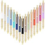 Aozora Ballpoint Pens Black Ink Medium Point with Super Soft Grip Retractable Ball Point Pen 1.0mm Office Decor School Supplies (15pcs-GOLD)