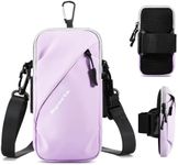 Phone Holder Arm Bands, Small Crossbody Shoulder Holsters Bag with Arm Band, Fits iPhone and All Cell Phones, Use for Running, Walking, Hiking & Biking (Plus Size Purple)