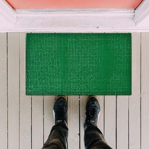 EVIDECO French Home Goods Outdoor Front Door Mat Pixie Artificial Grass Rug 24x16 Green