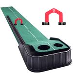 CHAMPKEY Professional Two-Holes Golf Putting Mat | Come with 1 Golf Putting Gate | Ideal Golf Putting Green for Indoor and Outdoor Training