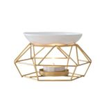 ANNIUP Aromatic Oil Burner Geometric Ceramic Essential Oil Candle Holder Home Office Decoration, Gold