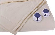 Soft Heat Luxury Micro-Fleece Low-Voltage Electric Heated Full Size Blanket, Natural