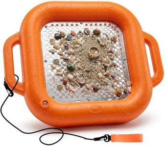CKG Floating Shark Tooth Sifter for Fossil Hunting and Shark Teeth, Sand Sifter for The Beach with Stainless Steel Mesh & Durable Plastic and Wrist Strap, Orange Color