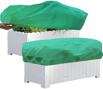 QIANAIWO 2 Pcs Rectangular Planter Plant Winter Frost Blanket, Frost Covers for Flower Boxes with Drawstring Protecting Flowers in Balcony Flower Boxes (39.4 * 15.7 * 17.7IN,Green)