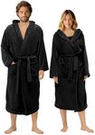 HOMELEVEL Flannel Oversize Bathrobe Unisex for Women and Men Dressing Gown Sauna Dressing Gown Travel Dressing Gown Cosy Soft Sauna Dressing Gown