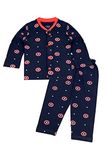 3BROS Pajama Set Baby Boy's And Girl's Cotton Printed Night Suit Pack Of 2 (Fs6004_Blue_12 Months-18 Months)