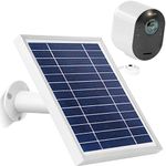 Uogw Solar Panel Charge for Arlo Pro 5S 2K/Arlo Pro 3/Arlo Pro 4/Arlo Ultra/Ultra 2/Go 2, with 11.5ft Waterproof Magnetic Power Cable,Adjustable Mount-Silver(NOT for Arlo Essential Spotlight)